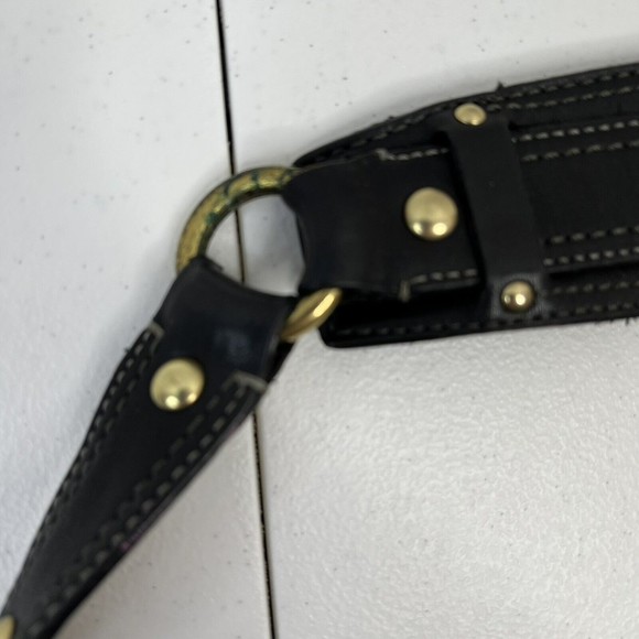 Coach Carly Black Leather Large Hobo Shoulder Bag Tote Handbag Purse Heavy 10616 - Picture 9 of 16